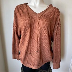 KNOX ROSE Women's Rust Textured Top 2X